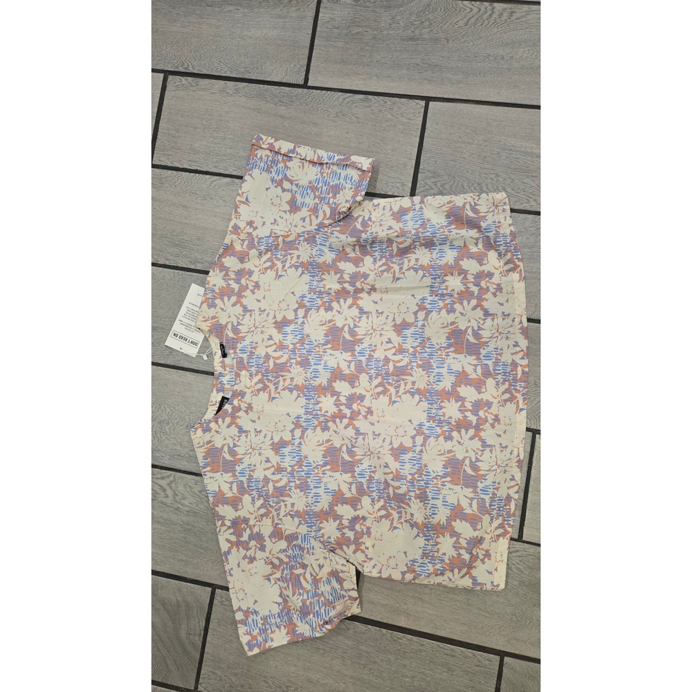 Wildfang Essential Boxy Top 1X Floral Cotton Short Sleeve Snap Back WN7800